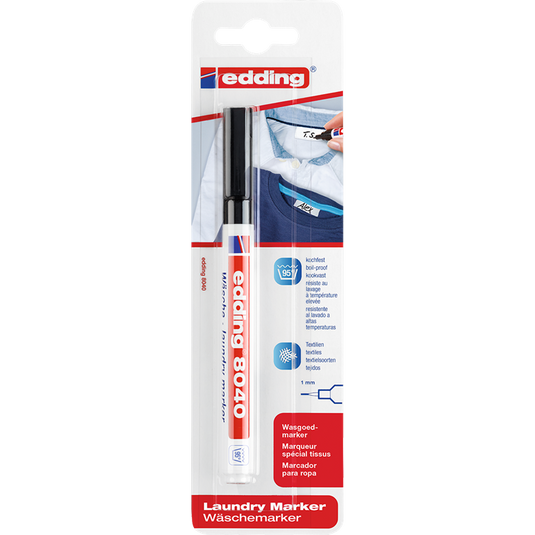 Edding 1024509 - e-8040 1 wasgoedmarker zwart | 5 stuks