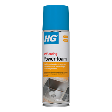 Hg - power foam keuken - vetoplossende spray - 300 ml - 1 stuk - maakt o.a. de gootsteen snel en goed schoon, effectief tegen hardnekkig vuil en vet