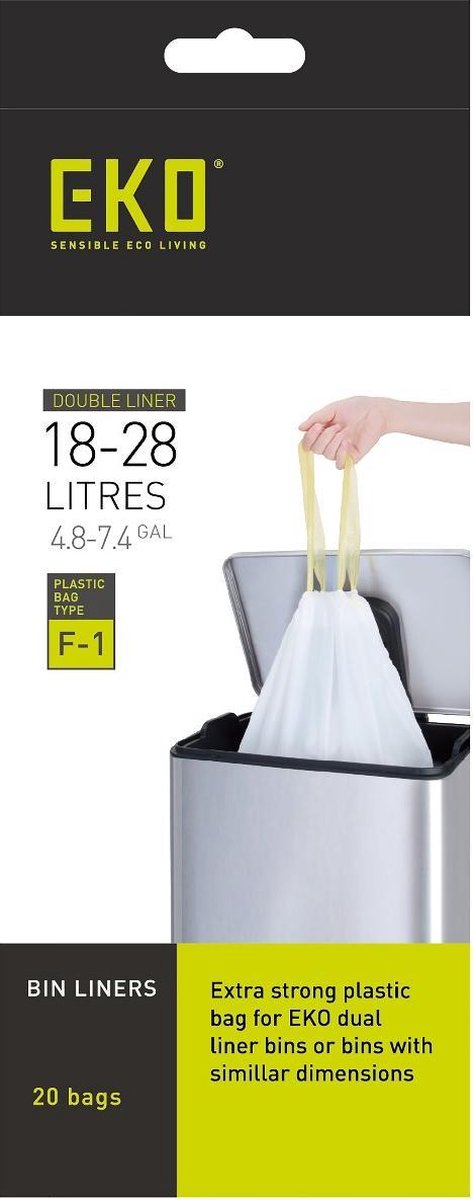 Eko afvalzakken type f1 - 18-28 liter - rol 20 zakken