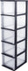 Iris organizer chest ladesysteem a4 - 5 diepe lades - 5 x 13l - kunststof - zwart transparant
