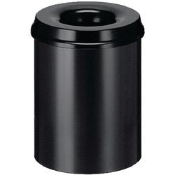 V-part - vlamdovende papierbak 15 ltr - steel - zwart