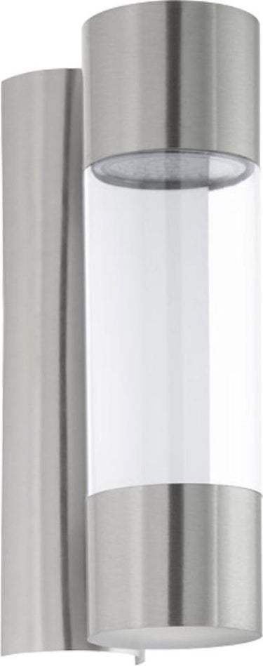 Eglo robledo - buitenverlichting - ip44 - wandlamp - 2 lichts - roestvast staal - transparant
