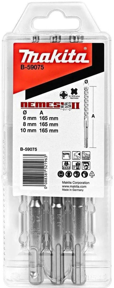 Makita accessoires p4s: sds-plus boor 3-dlg set - b-59075 - b-59075