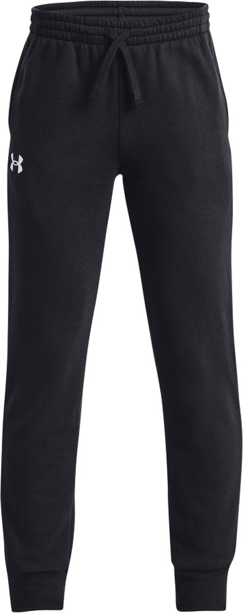 Under armour ua rival fleece joggers-blk jongens sportbroek - zwart - wit