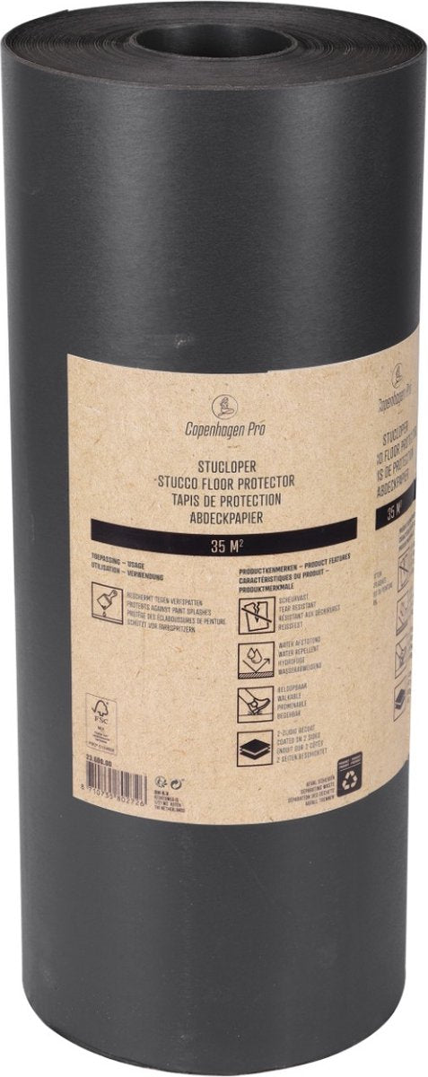Copenhagen pro stucloper - fsc - scheurvast - 2-zijdig gecoat - grijs - 55 cm x 63 meter