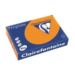 Gekleurd papier clairfontaine 1761 a4 80 gms fel oranje