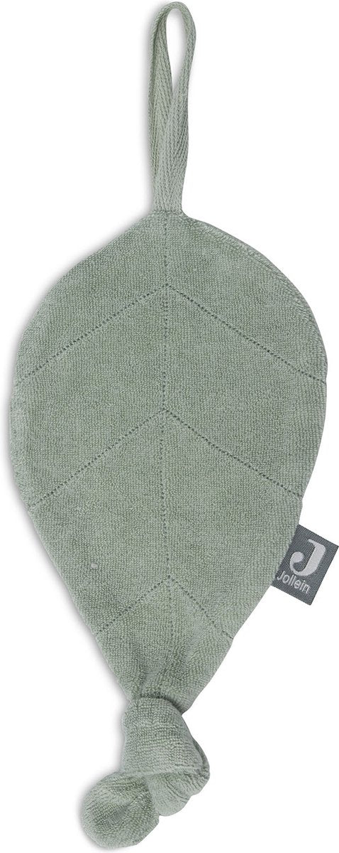 Jollein - speendoekje badstof leaf (ash green) - speenknuffel, speendoekje baby, speendoek - polyester-katoen