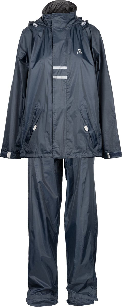 Ralka regenpak waterdicht ademend - junior - reflectie - marine - 152