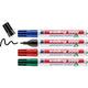 Marker permanent 3000 edding 1,5-3mm ronde punt blauw,zwart,rood,groen 4 stuk