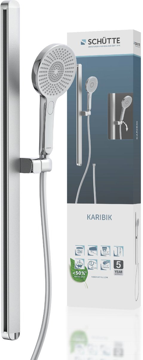 Schütte karibik doucherail set - chroom lichtgrijs - ovaal