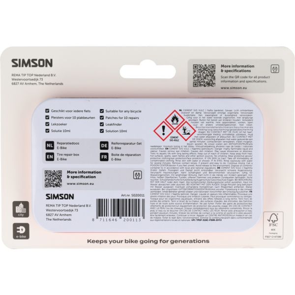Afbeelding laden in galerijviewer, Simson reparatiedoos e-bike op kaart
