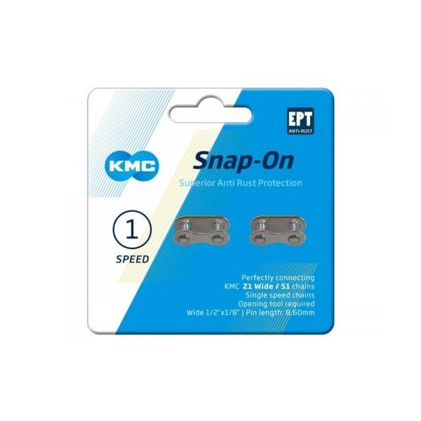 Load image into Gallery viewer, KMC Kettingschakel - Snap-on - 1 8 - 8,60mm - Zilver
