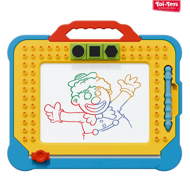 Toi-toys stationary magnetisch tekenbord blocks met accessoires 2 assorti