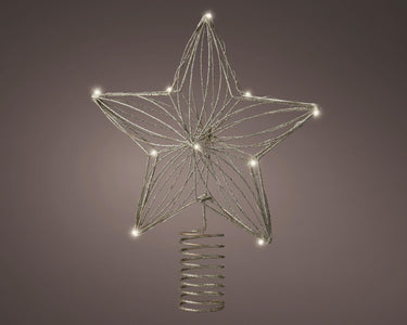 Lumineo piek ster met 12 led lampen werkt op batterij met timer.