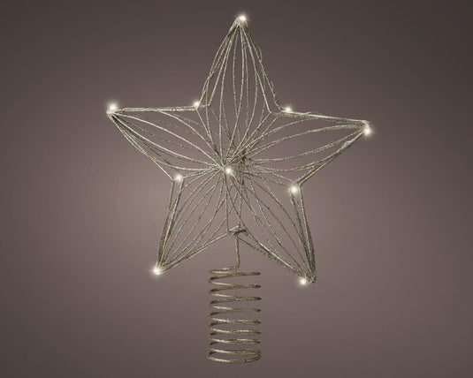 Lumineo piek ster met 12 led lampen werkt op batterij met timer.