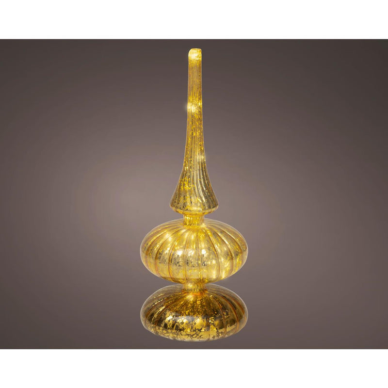 Load image into Gallery viewer, Lumineo micro led tafelpiek glas ã˜9x23cm goud warm wit
