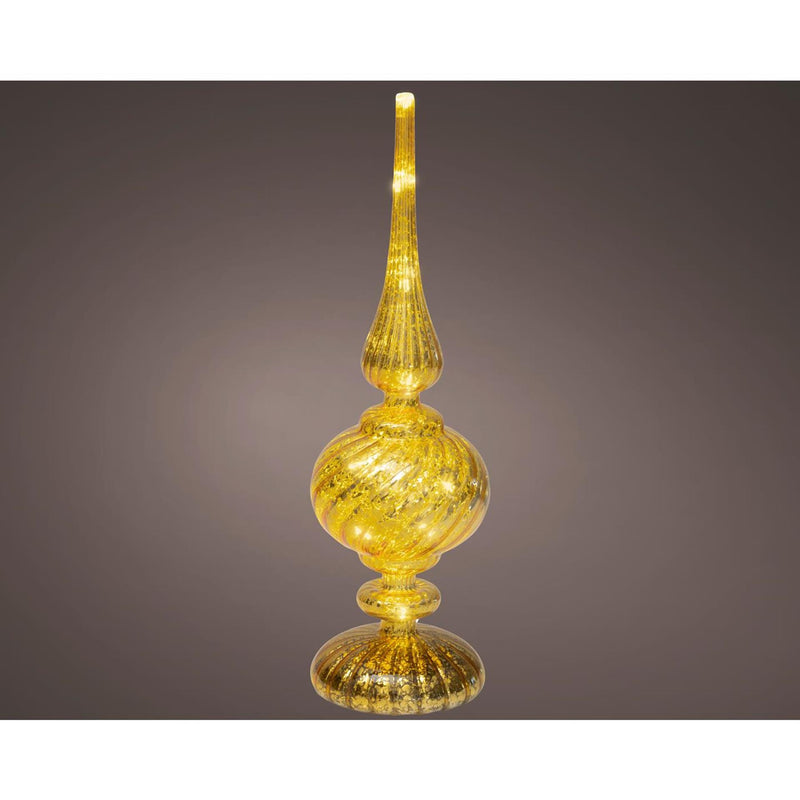 Load image into Gallery viewer, Lumineo micro led tafelpiek glas ã˜9x30cm goud warm wit
