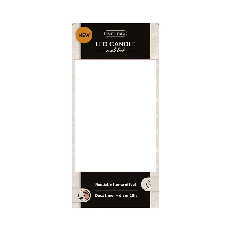 Load image into Gallery viewer, Lumineo realistische led kaars met wax pit en vlam effect ã˜7.5x20cm crã©me met 6uur timer werkt op batterij
