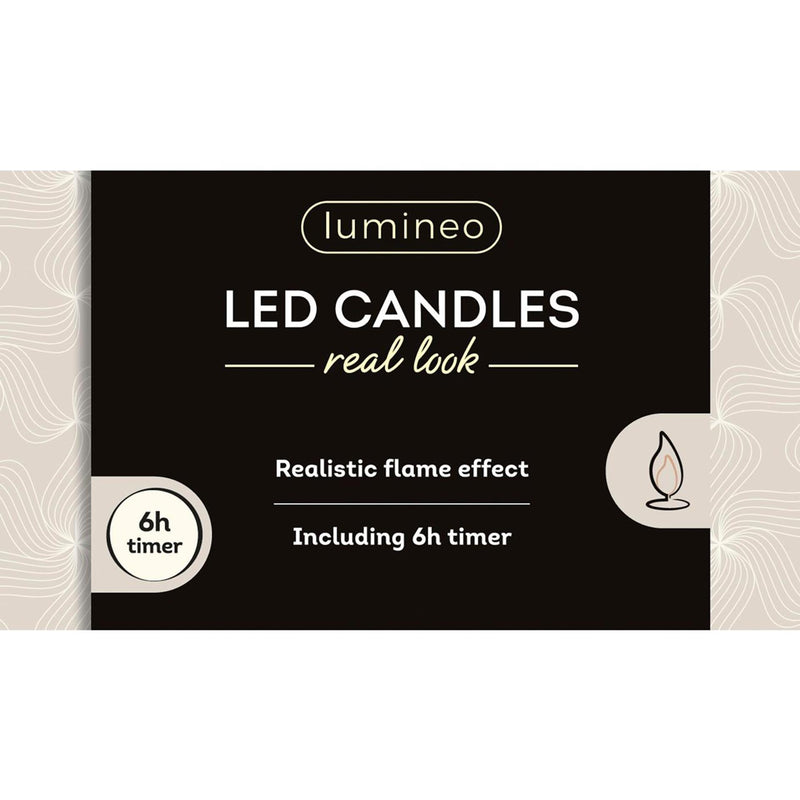 Load image into Gallery viewer, Lumineo realistische led dineraars met vlam effect ã˜2,2x24,5cm rood met 6uur timer werkt op batterij- 2 stuks
