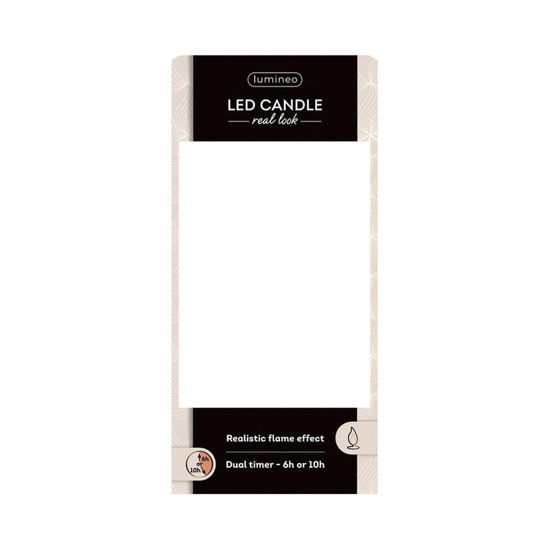 Load image into Gallery viewer, Lumineo realistische led kaars met wax pit en vlam effect ã˜7.5x20cm zwart met 6uur timer werkt op batterij

