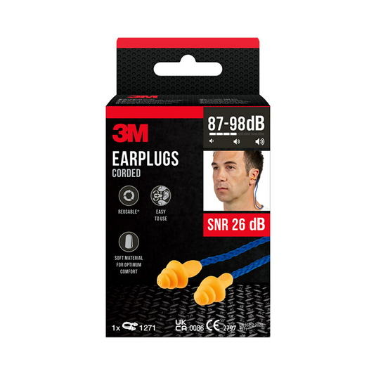 3m 1062058 - oordopjes met koord 1 pak (87-98 db) | 6 stuks
