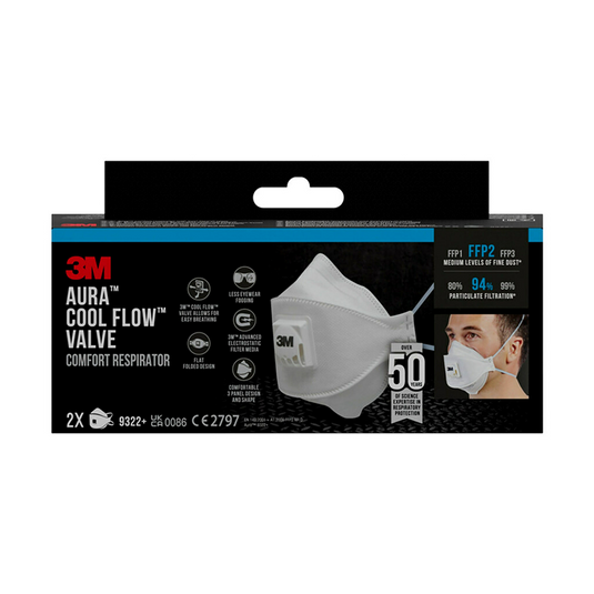 3m 9322c2n ffp2 fijnstofmasker met uitademventiel 2 stuks