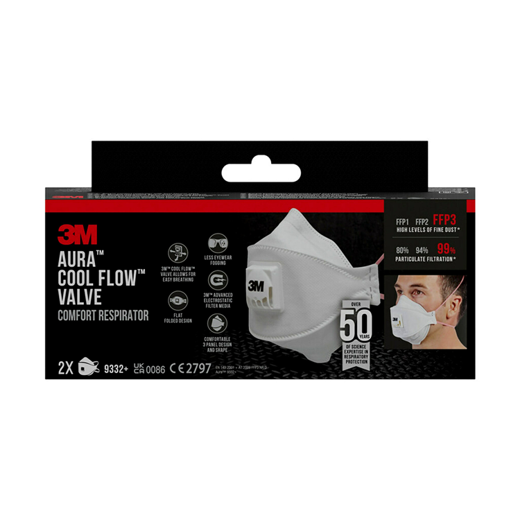 Load image into Gallery viewer, 3m 1061813 - vouwmasker 9332 + ffp3 2st | 1 stuks

