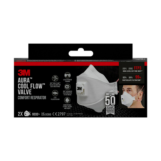 3m 1061813 - vouwmasker 9332 + ffp3 2st | 1 stuks