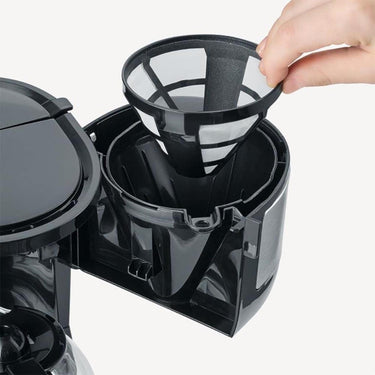 Severin koffiezetapparaat 4-kops met glaskan 750w rvs zwart