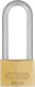 Abus hangslot - 50mm - hb80 - messing inox staal (verpakt in blister)