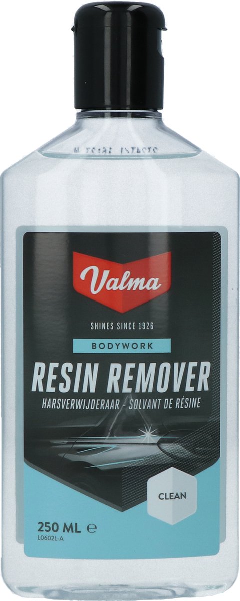 Valma resin remover – krachtige harsverwijderaar – voor glas, kunststof en lakwerk - snel, veilig effectief - eenvoudig in gebruik - 250ml
