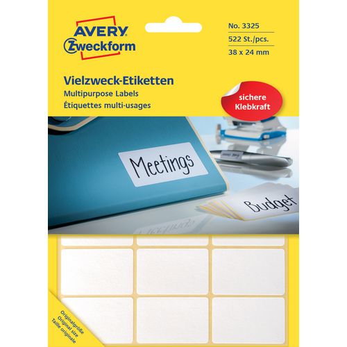 Avery multifunctionele etiketten zweckform 522 stuks wit