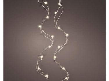 Lumineo micro led draadverlichting 195cm-40l zilver warm wit