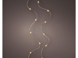 Lumineo micro led streng zilver klassiek warm 95cm-20l op batterij met timer