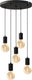 Calex retro plafondlamp - 5x e27 - hanglamp industrieel - ø50cm pendellamp rond - zwart