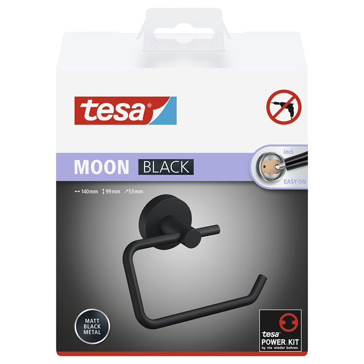 Load image into Gallery viewer, Tesa beiersdorf ag moon - toiletrolhouder - zwart - mat - metaal
