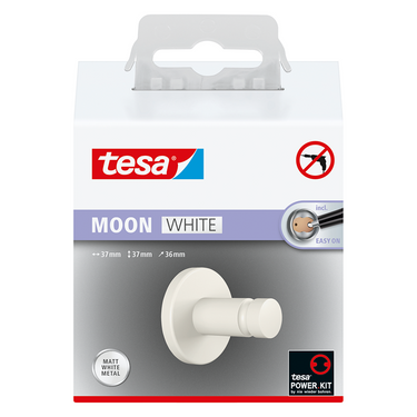 Tesa 1073533 - moon white handdoekhaak wit | 1 stuks