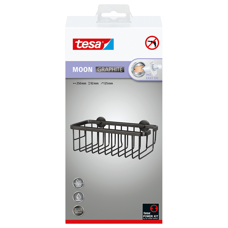 Load image into Gallery viewer, Tesa 1072310 - moon grafiet douche mandje enkel | 2 stuks
