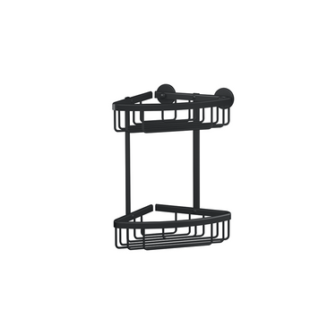 Tesa doucherek aluxx black 2-niveaus matzwart badkamer zelfklevend zonder boren – 163x260x170mm
