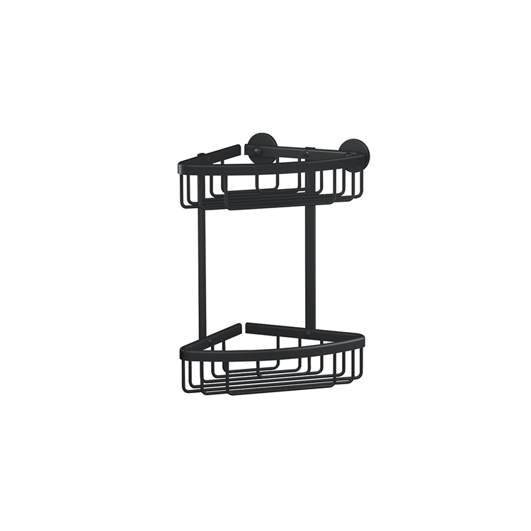 Load image into Gallery viewer, Tesa doucherek aluxx black 2-niveaus matzwart badkamer zelfklevend zonder boren – 163x260x170mm
