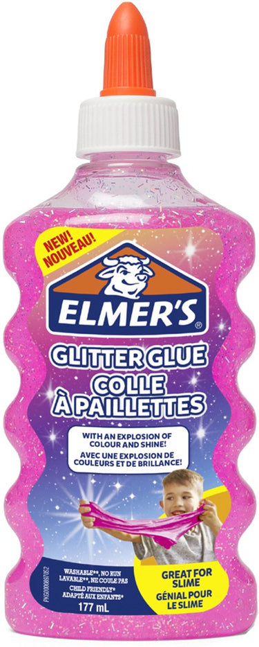 Elmer's pva glitterlijm | zilver | 177 ml | uitwasbaar en kindvriendelijk | geweldig voor het maken van slijm en om te knutselen