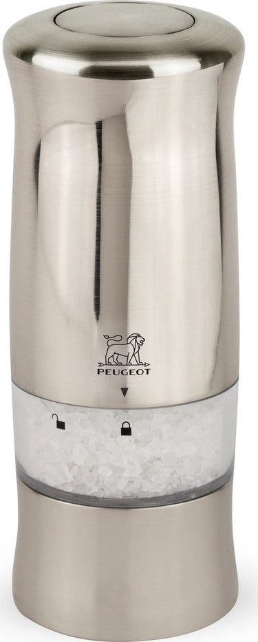 Peugeot zeli elektrische zoutmolen 14 cm - inox - met verlichting