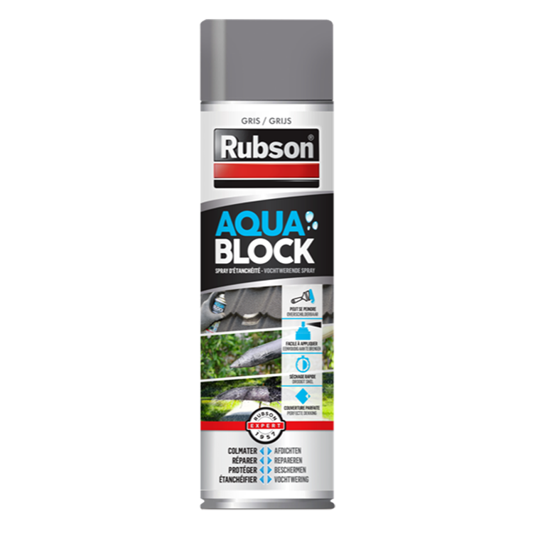 Load image into Gallery viewer, Rubson anti - infiltratie spray 300ml grijs | coating isolatie spray grijs | overschilderbaar repair coating spray | universele toepassing | vloeibaar rubber seal | rubber spray rubber coating.
