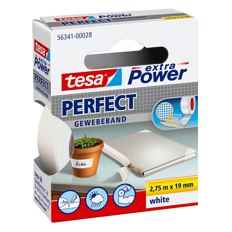 Afbeelding laden in galerijviewer, Tesa extra power perfect plakband - wit - 19 mm x 2,75 m
