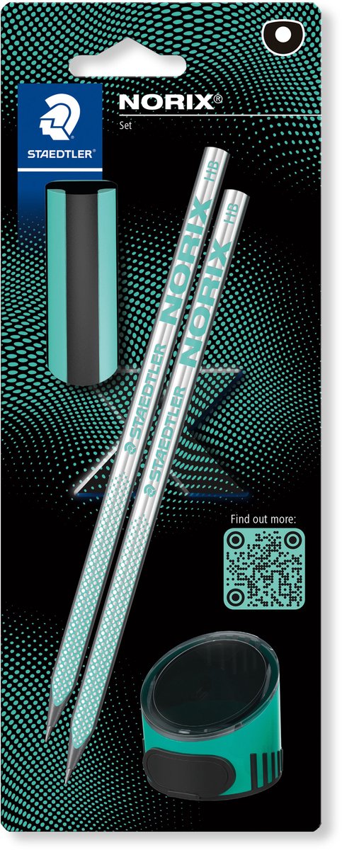 Staedtler grafietpotlood norix blister 2 st hb zwart groen