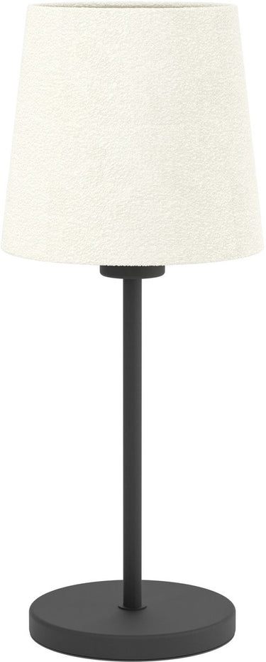 Eglo febres tafellamp - e27 - 44 cm - zwart wit - teddy stof