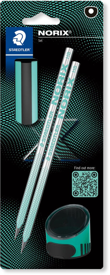 Staedtler grafietpotlood norix blister 2 st hb zwart groen
