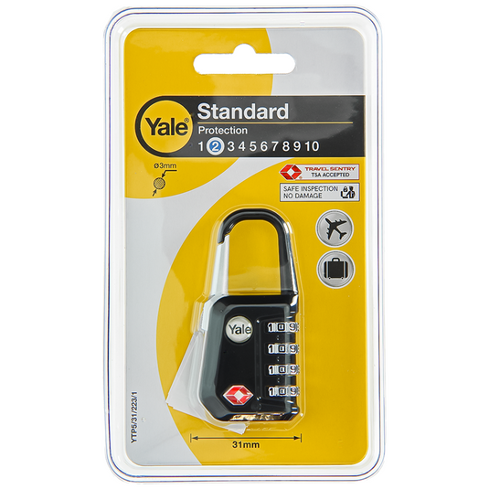 Yale 1060497 - code hangslot tsa zwart | 3 stuks