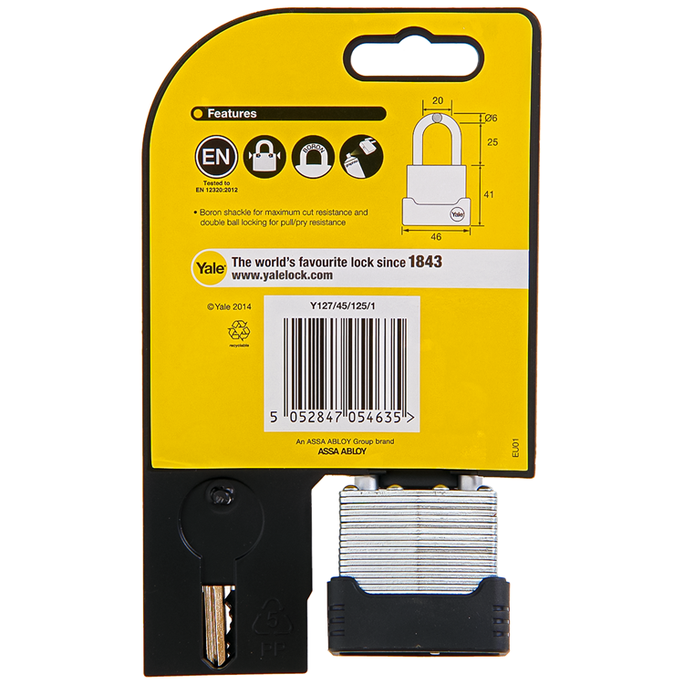 Load image into Gallery viewer, Yale 1060490 - hangslot protector 45mm gelamineerd | 3 stuks
