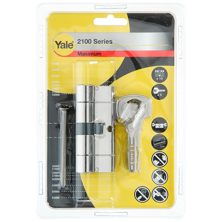 Load image into Gallery viewer, Yale 1060528 - profielcilinder 2100 mv 70mm(35 35) | 5 stuks
